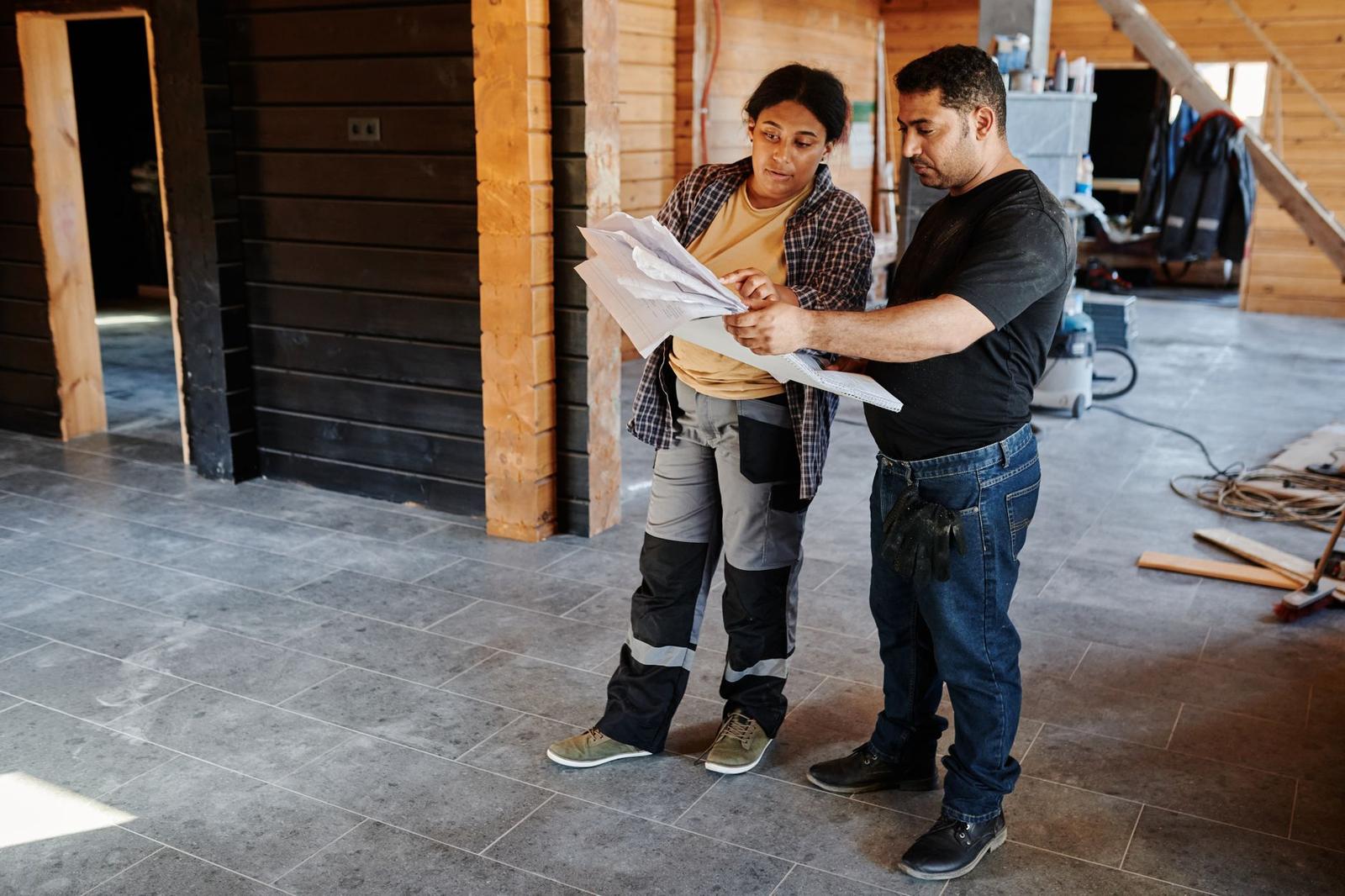 Contractor performing professional installation work
