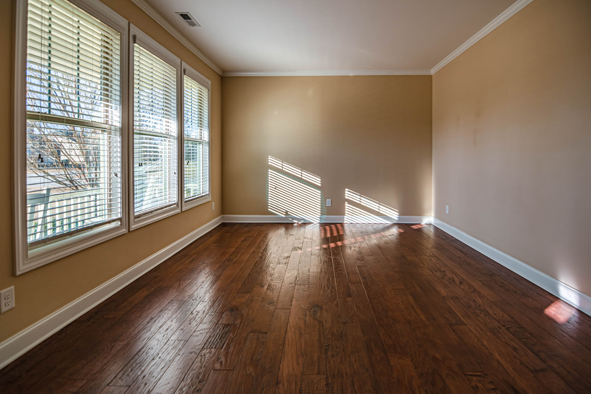 Interior living room renovation showing natural light and updates