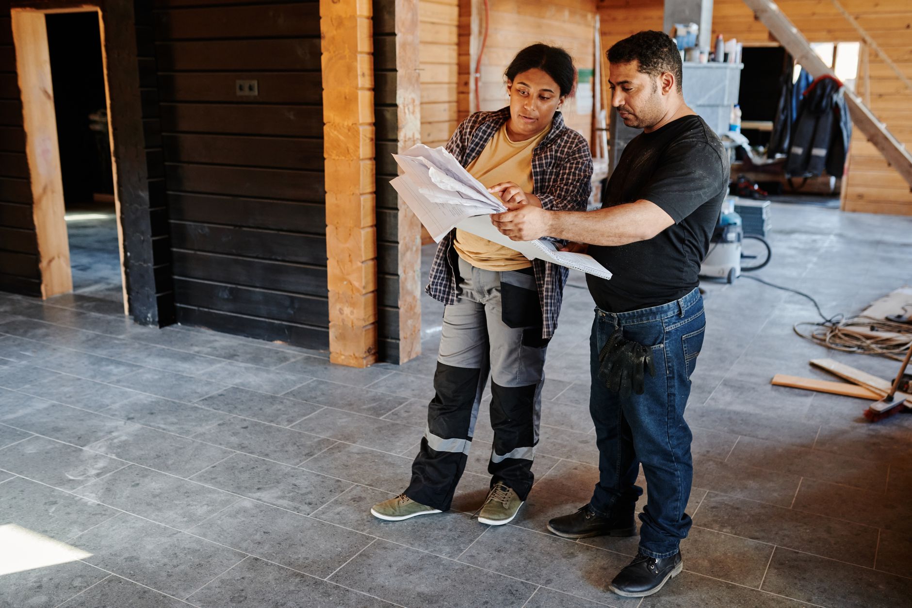 Contractor performing professional installation work